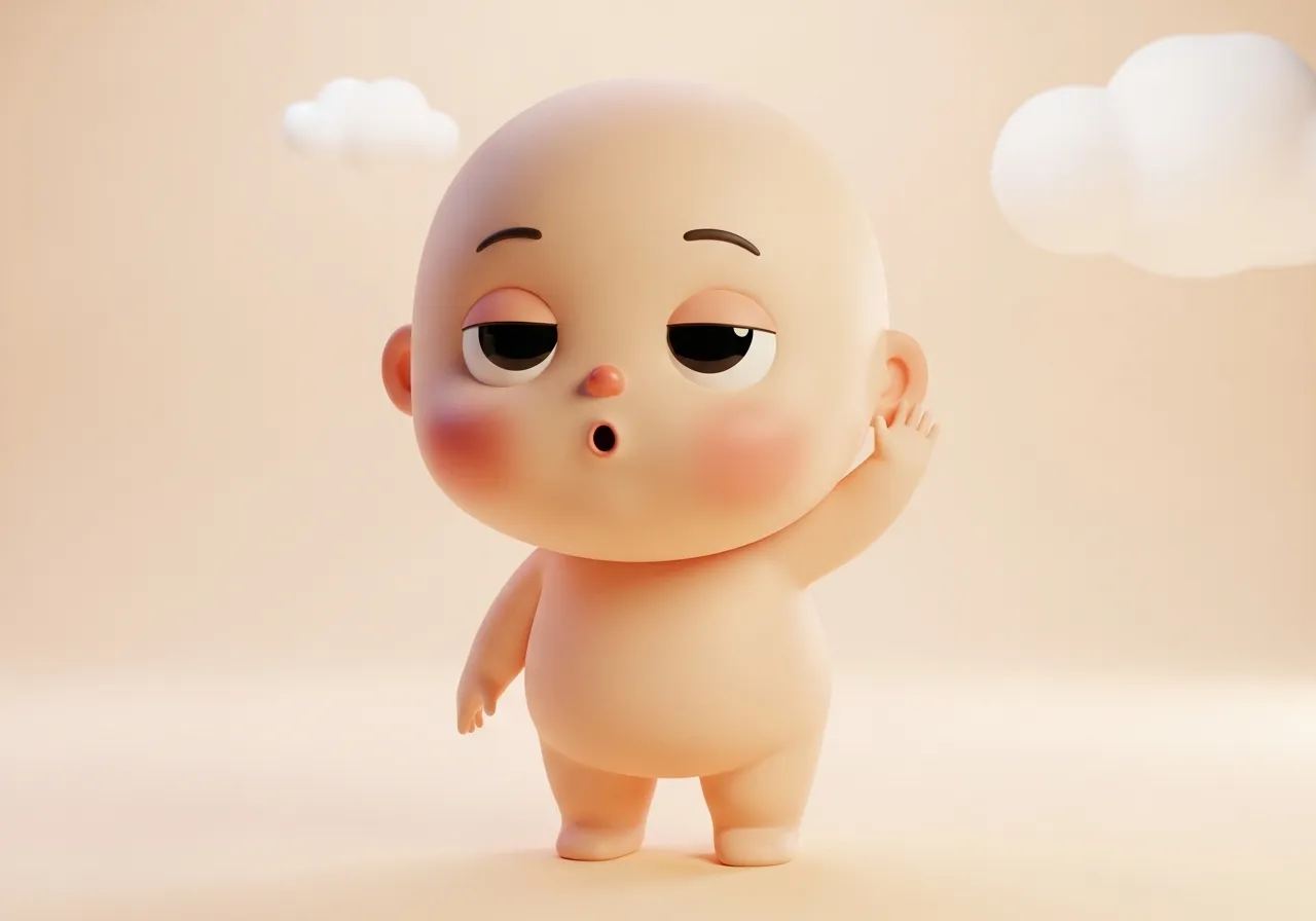 임신 19주차 아기 일러스트