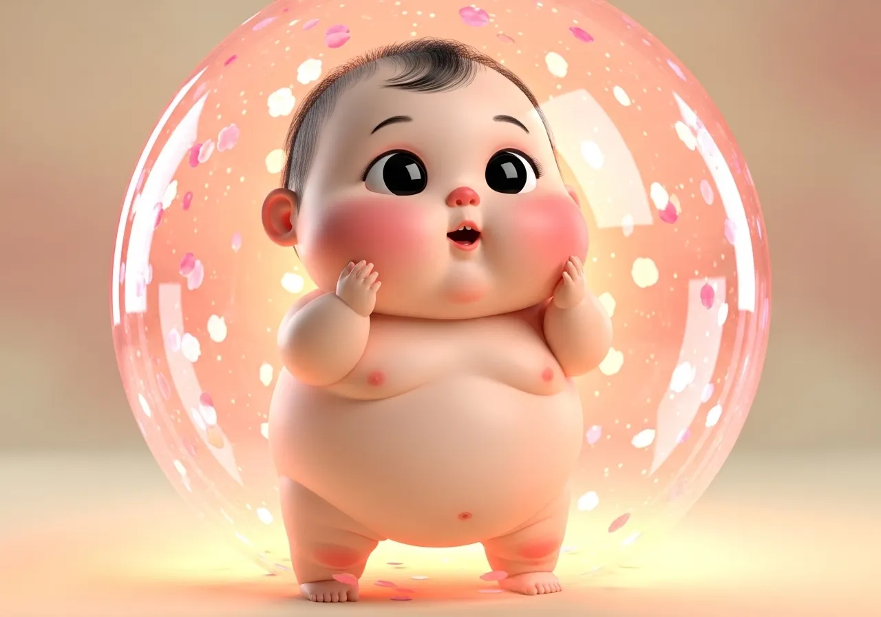 임신 40주차 아기 일러스트